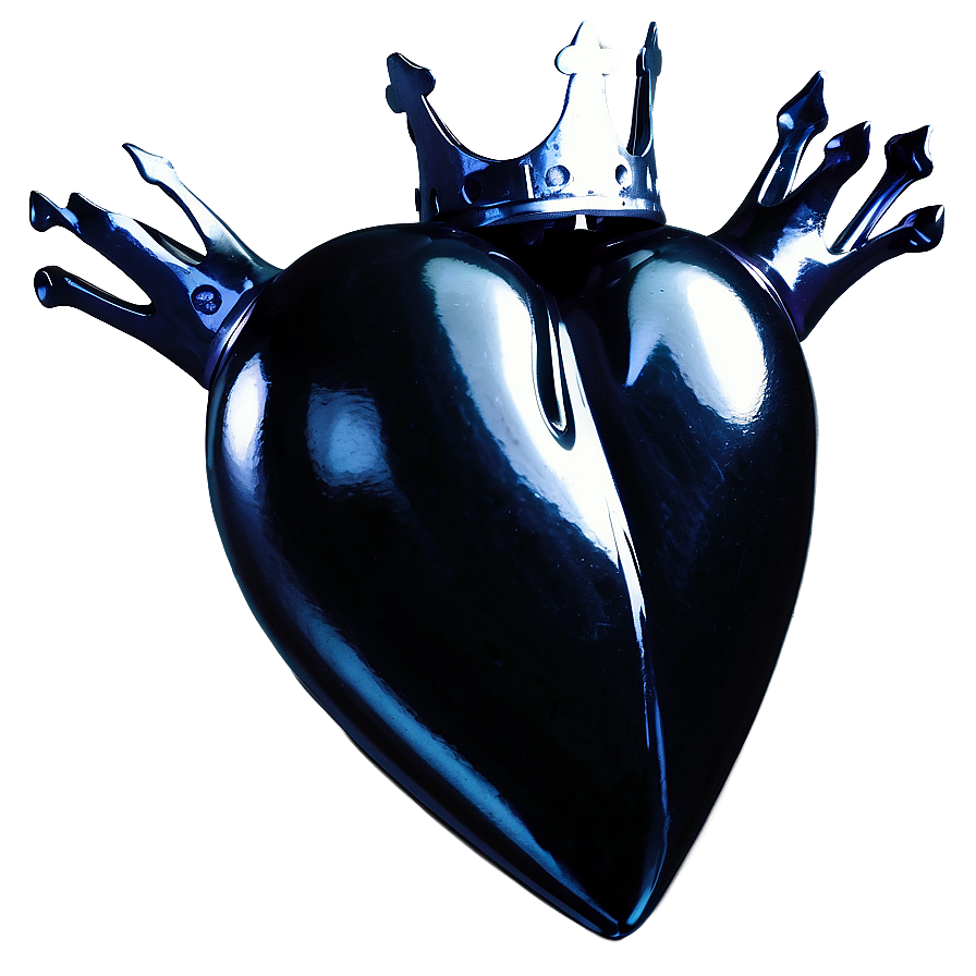 Black Broken Heart With Crown Png Tiu88