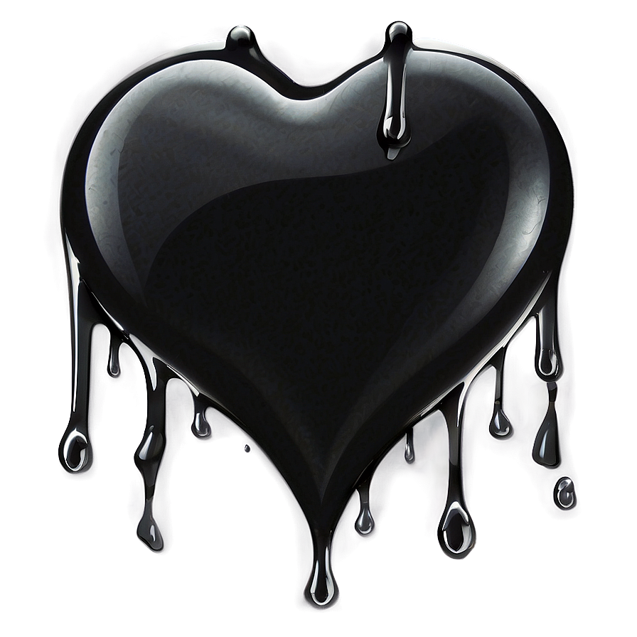 Black Broken Heart With Tears Png 52