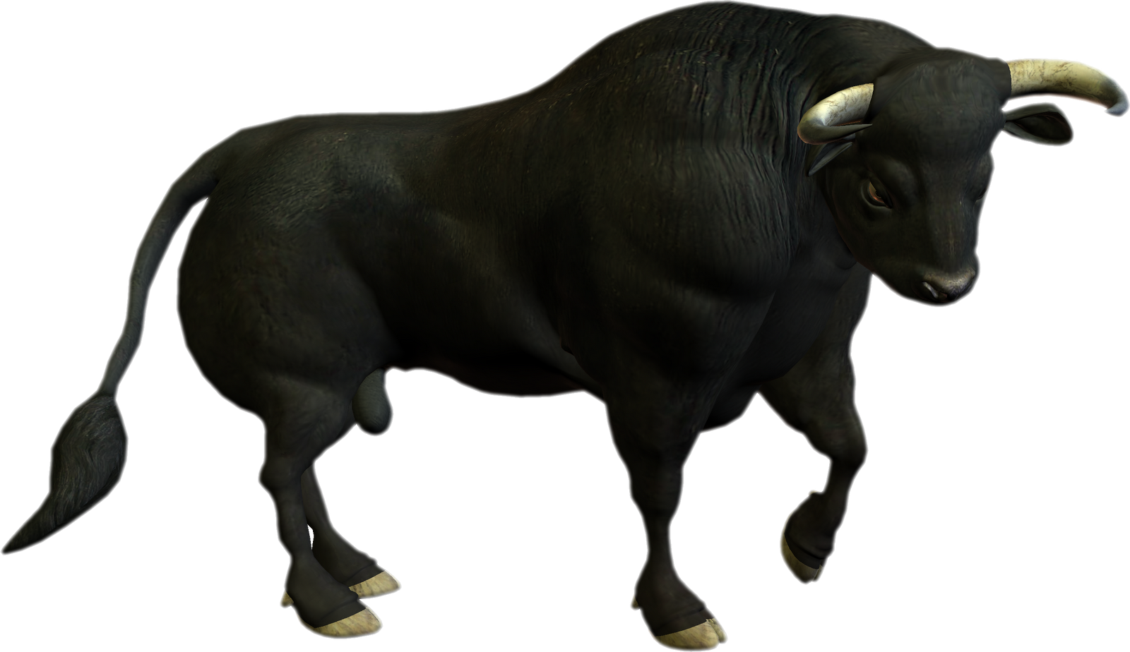 Black Bull3 D Model PNG with transparent background