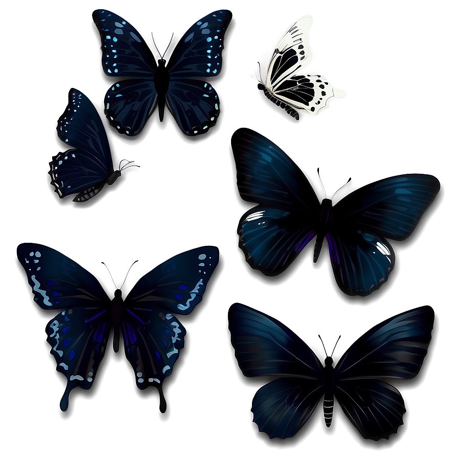 Black Butterfly Decoration Png Qai