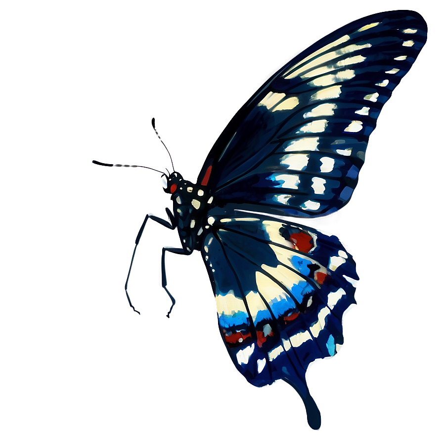 Black Butterfly In Flight Png 06252024