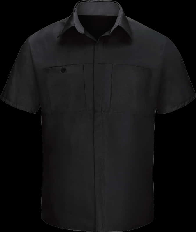 Black Button Up Shirt PNG with transparent background