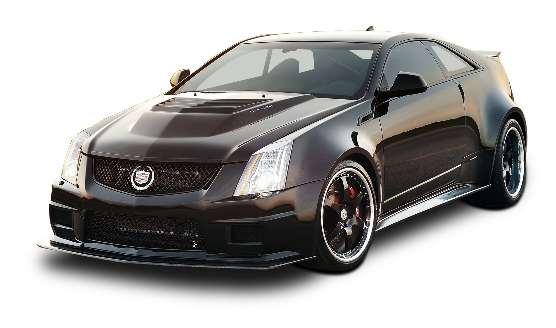 Black Cadillac C T S V Coupe PNG with transparent background