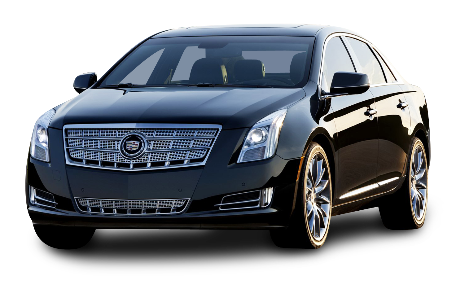 Black Cadillac Luxury Sedan PNG with transparent background