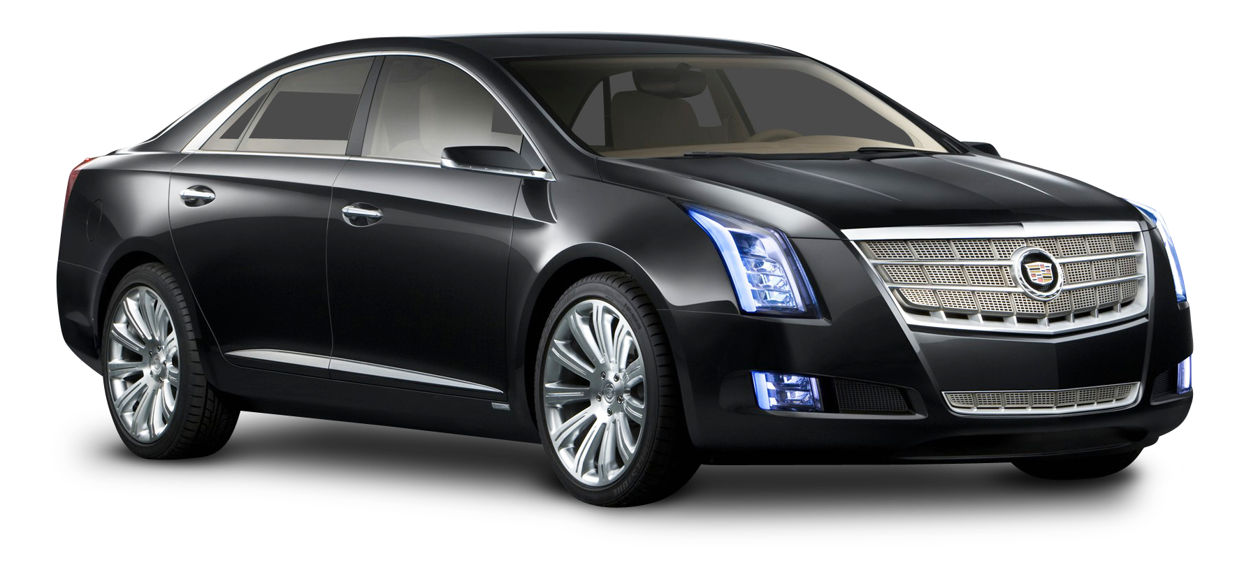 Black Cadillac Sedan Luxury Car PNG with transparent background