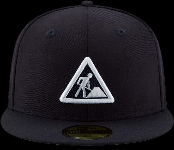 Black Cap With Embroidered Logo