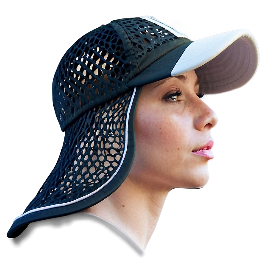 Black Cap With Mesh Panels Png 06122024