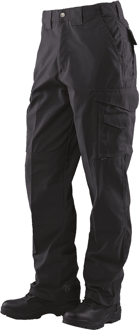 Black Cargo Pants Product Photography PNG image with a transparent background, free high-resolution download