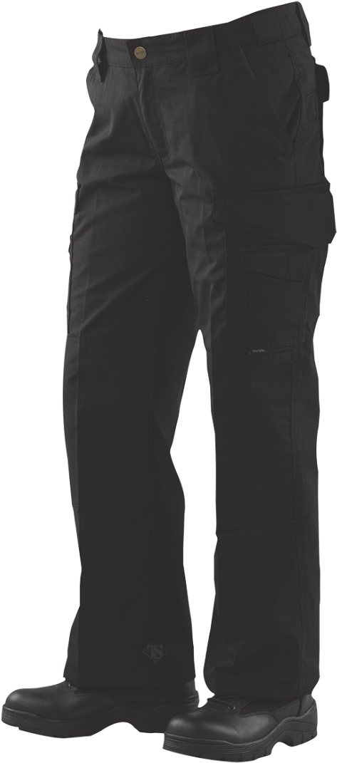 Black Cargo Work Pants PNG image with a transparent background, free high-resolution download