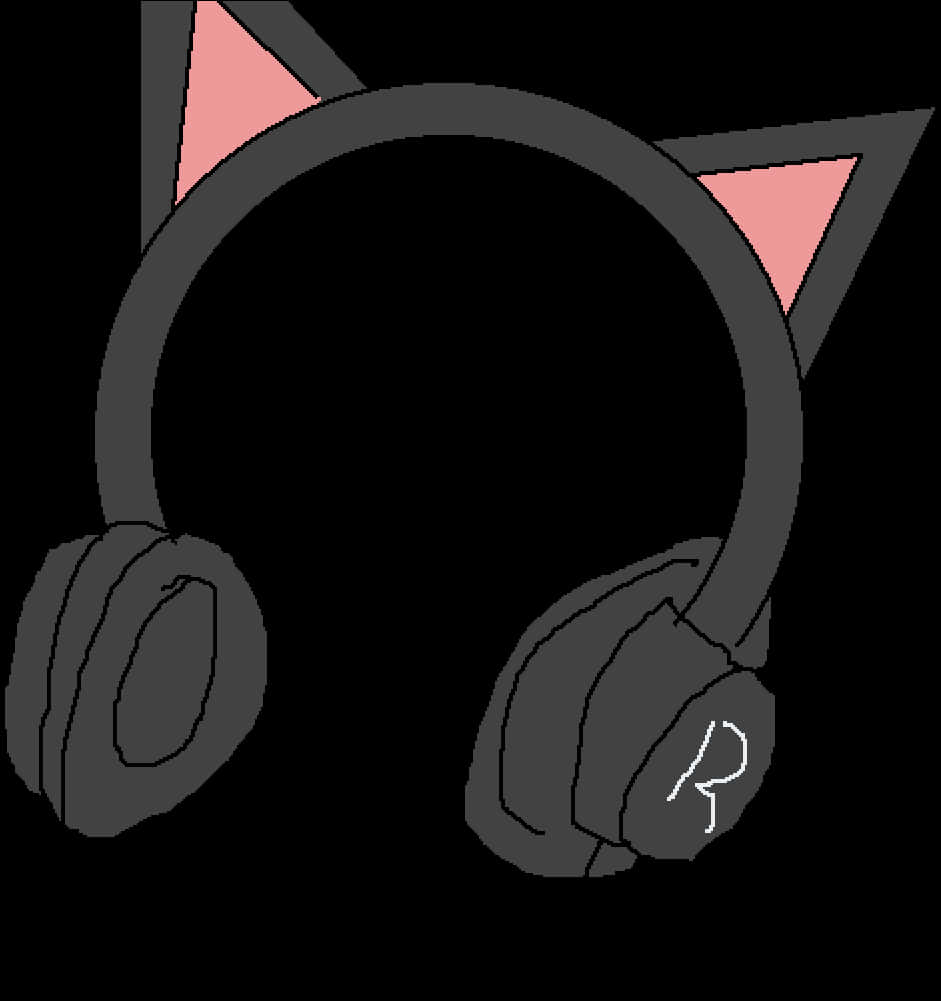 Black Cat Ear Headphones