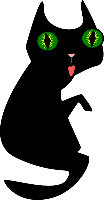 Black Cat Glowing Eyes PNG with transparent background