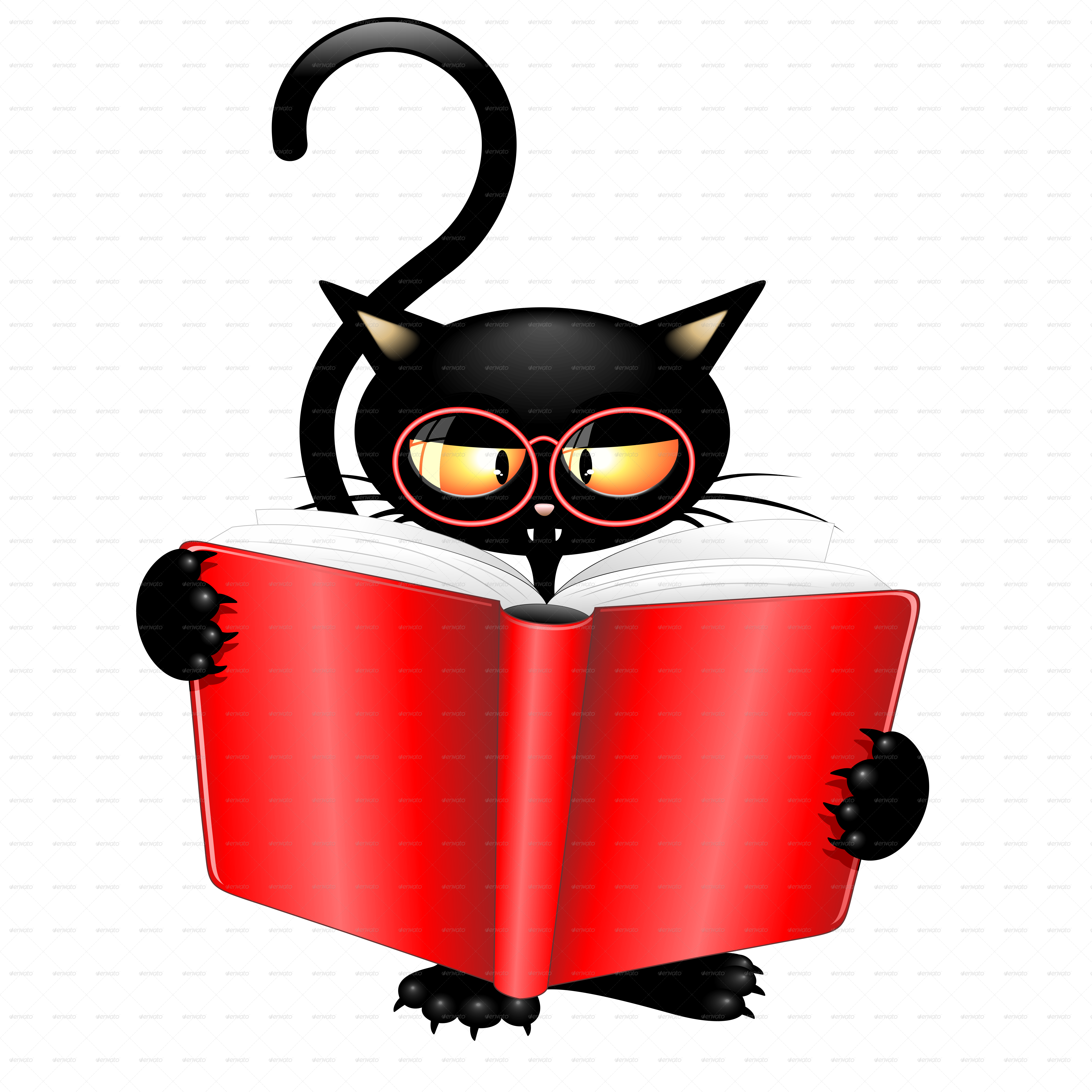 Cattish Angry Black Cat Cartoon - Black Cat At School, HD Png Download PNG with transparent background