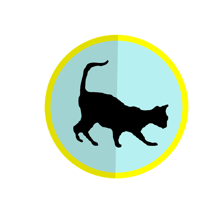 Black Cat Silhouette Yellow Circle