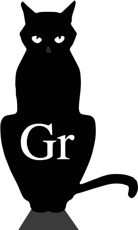 Black cat silhouettewith gr text PNG image with a transparent background, free high-resolution download