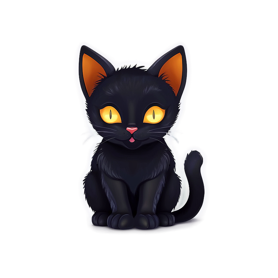 Black Cat With Glowing Eyes Png 05232024