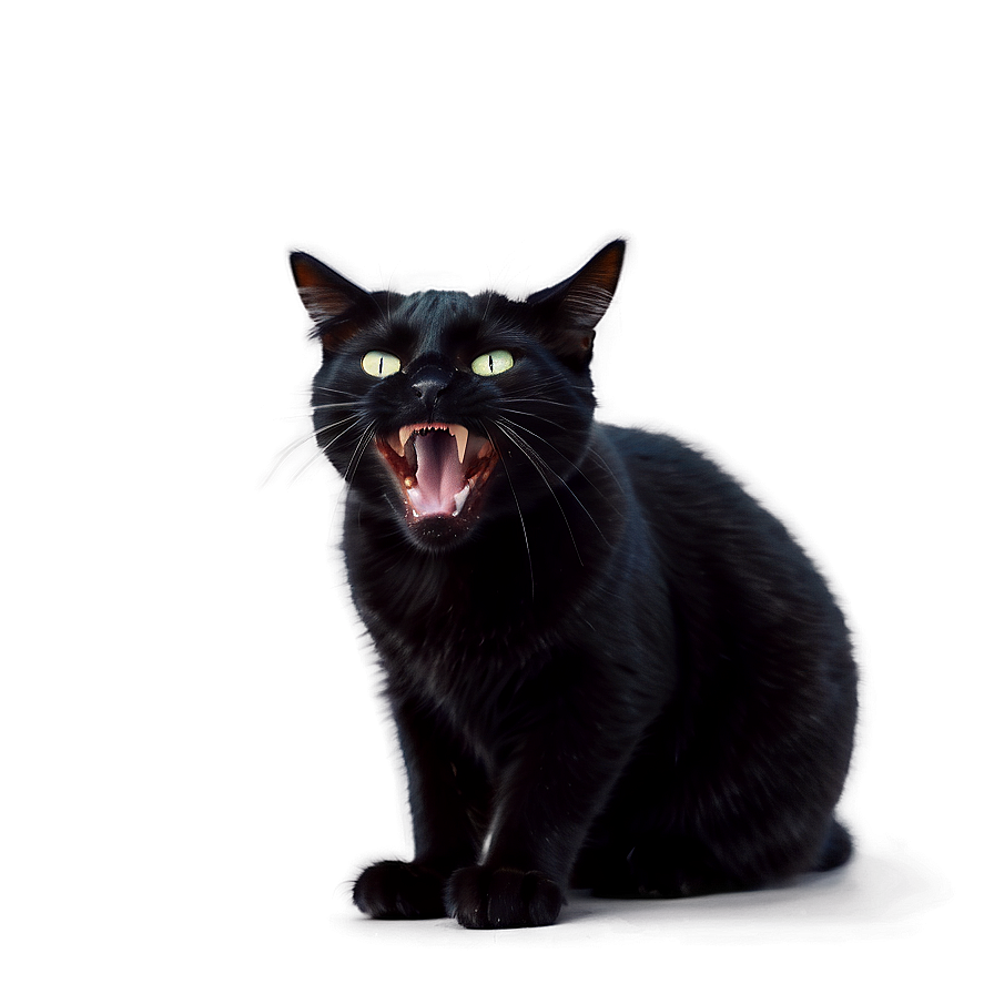 Black Cat Yawning Png Nfc69