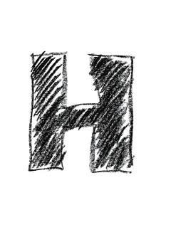 Black Chalk Texture Letter H