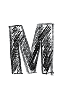 Black Chalkboard Letter M