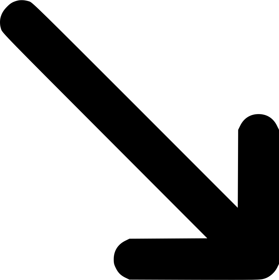 Bottom Right Arrow Action Position Vector Svg Png Icon - Arrow Pointing Bottom Right, Transparent Png PNG with transparent background