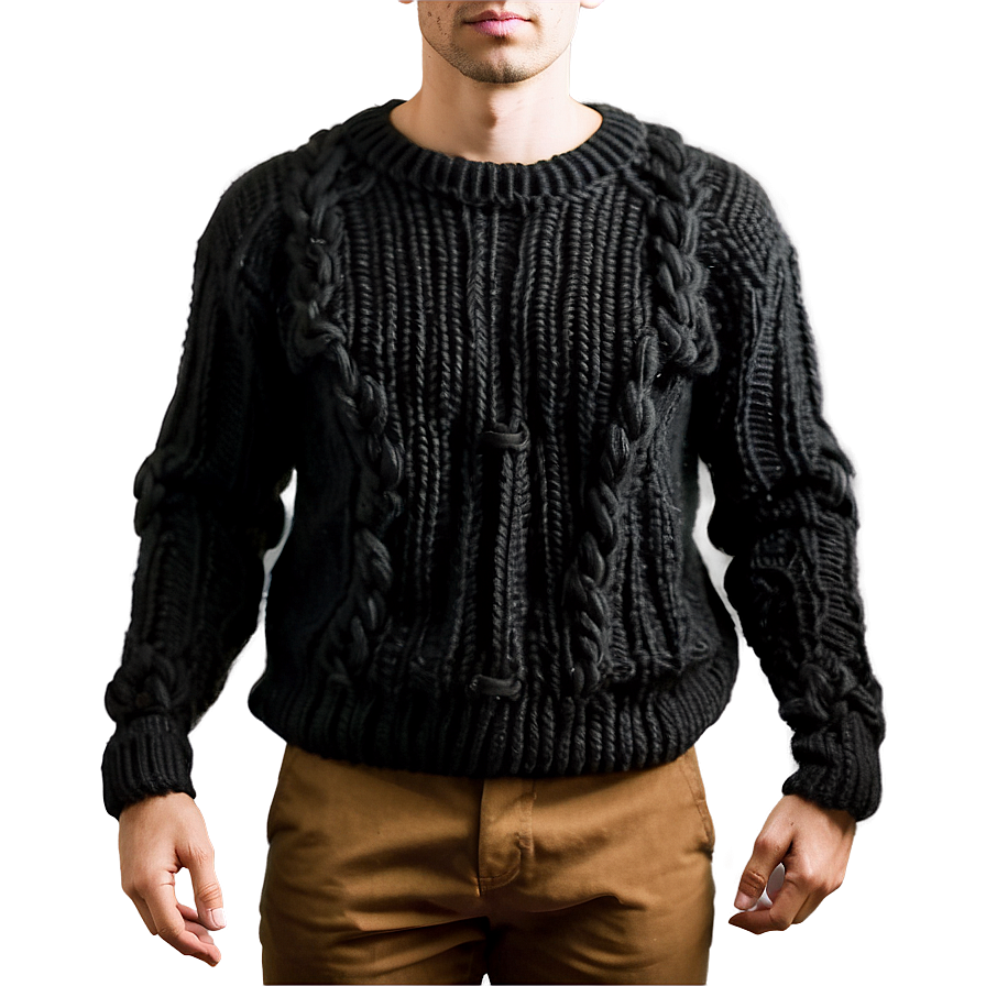 Black Chunky Sweater Png 64 Image