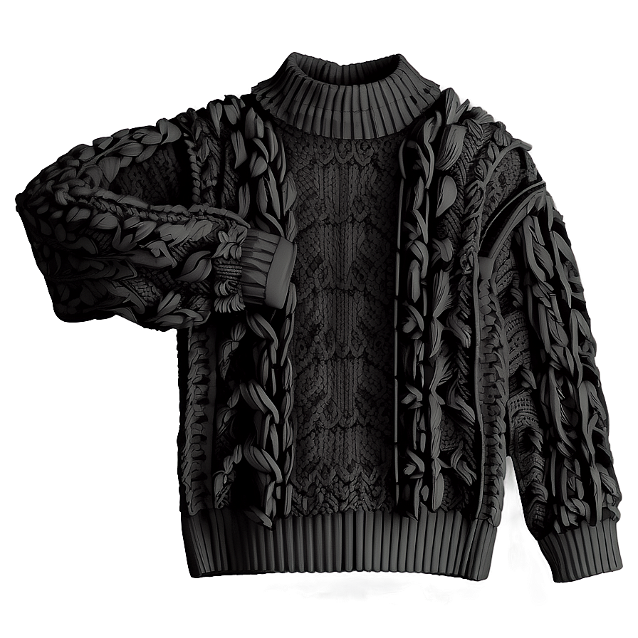 Black Chunky Sweater Png Nfy