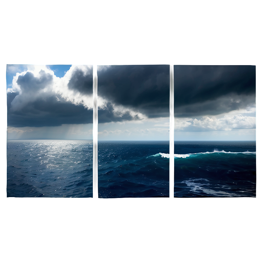 Black Clouds At Sea Png Bqw