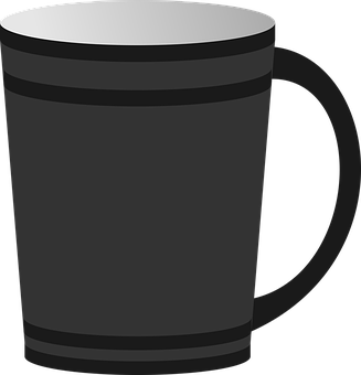 Black Coffee Mug Vector PNG image with a transparent background, free high-resolution download