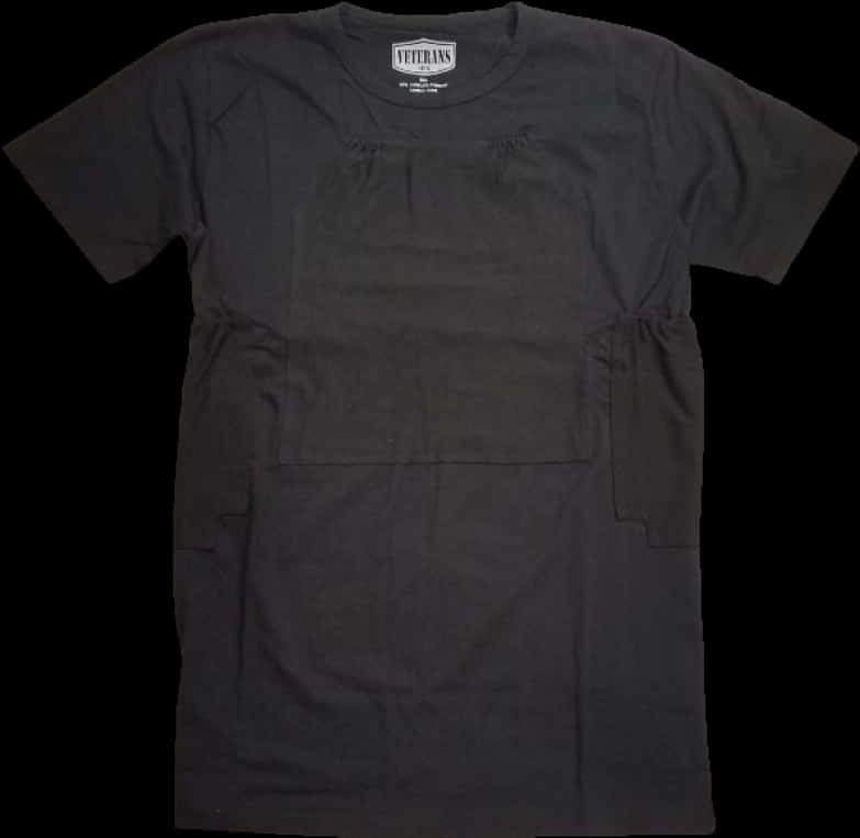 Black Crew Neck T Shirt PNG with transparent background