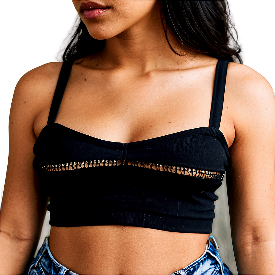 Black Crop Top Outfit Png 06282024