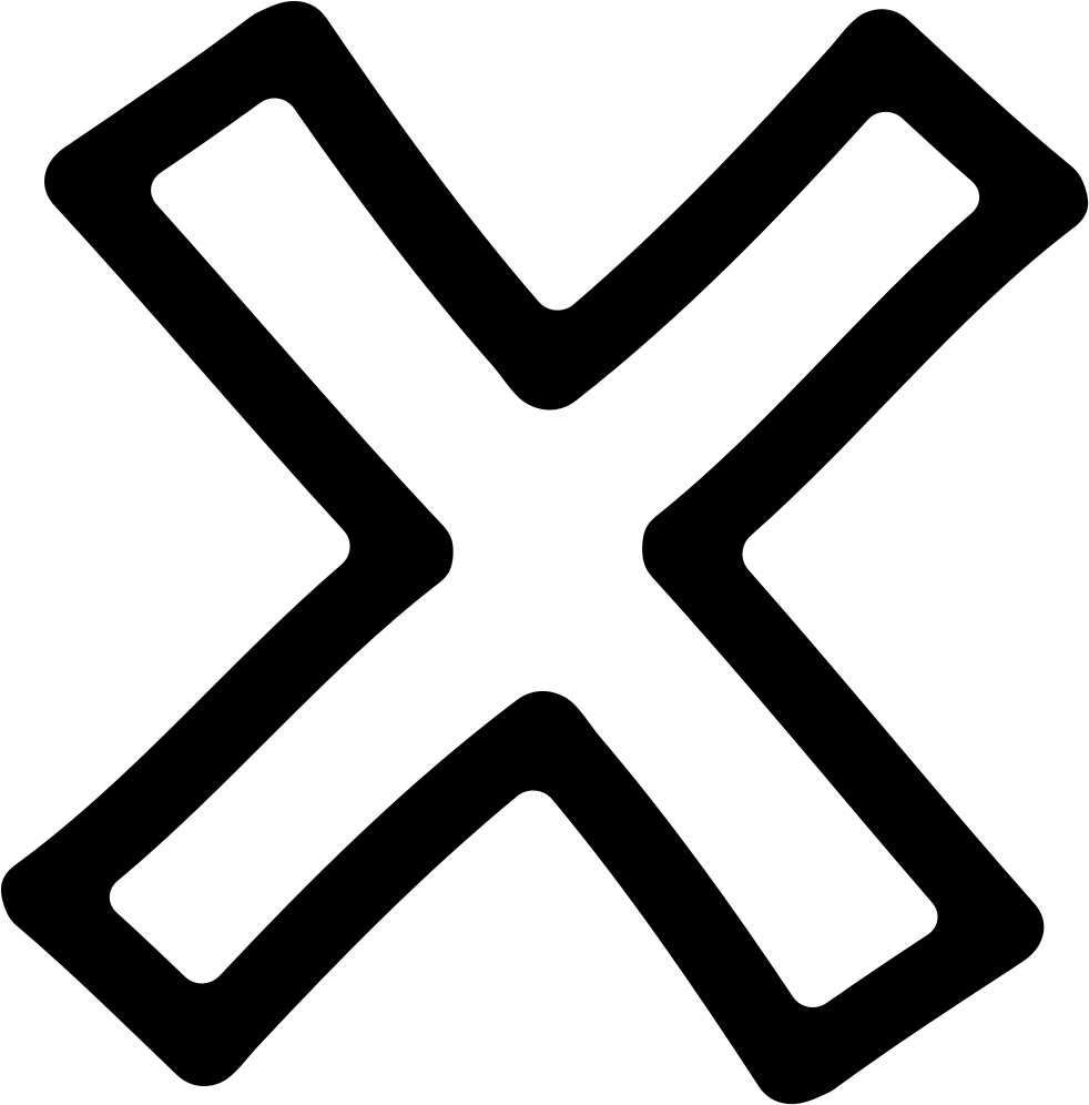 Delete Hand Drawn Cross Symbol Outline - Railway Crossing Sign Ontario, HD Png Download PNG with transparent background