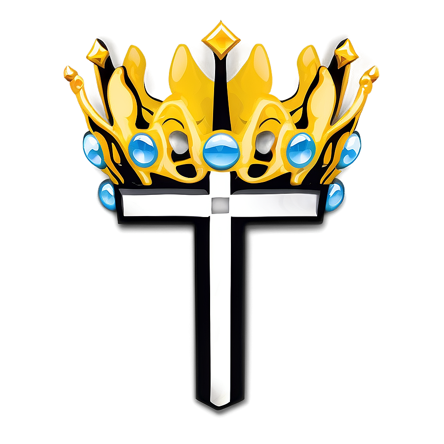 Black Cross With Crown Png Bav30