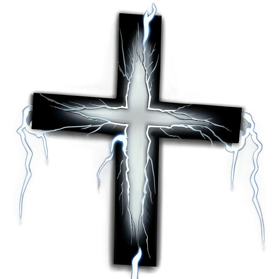 Black Cross With Lightning Png Ggp