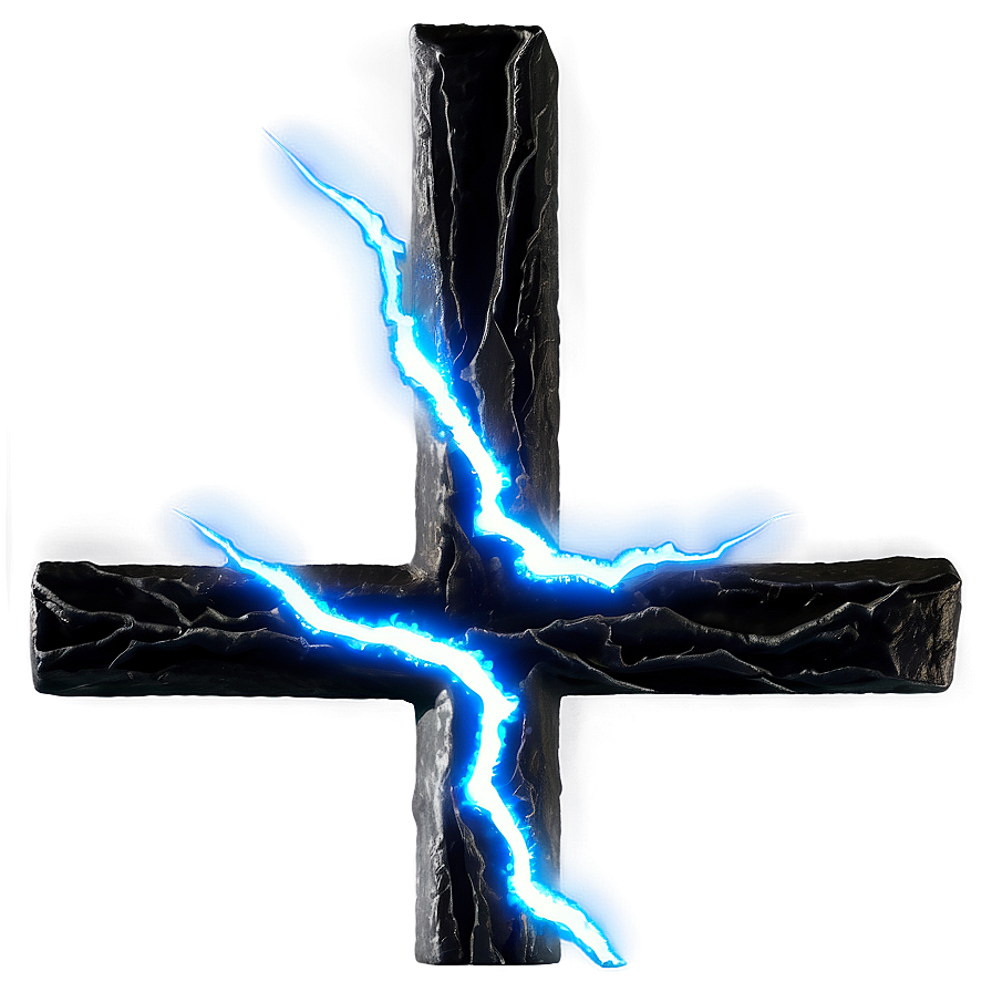 Black Cross With Lightning Png Xki79