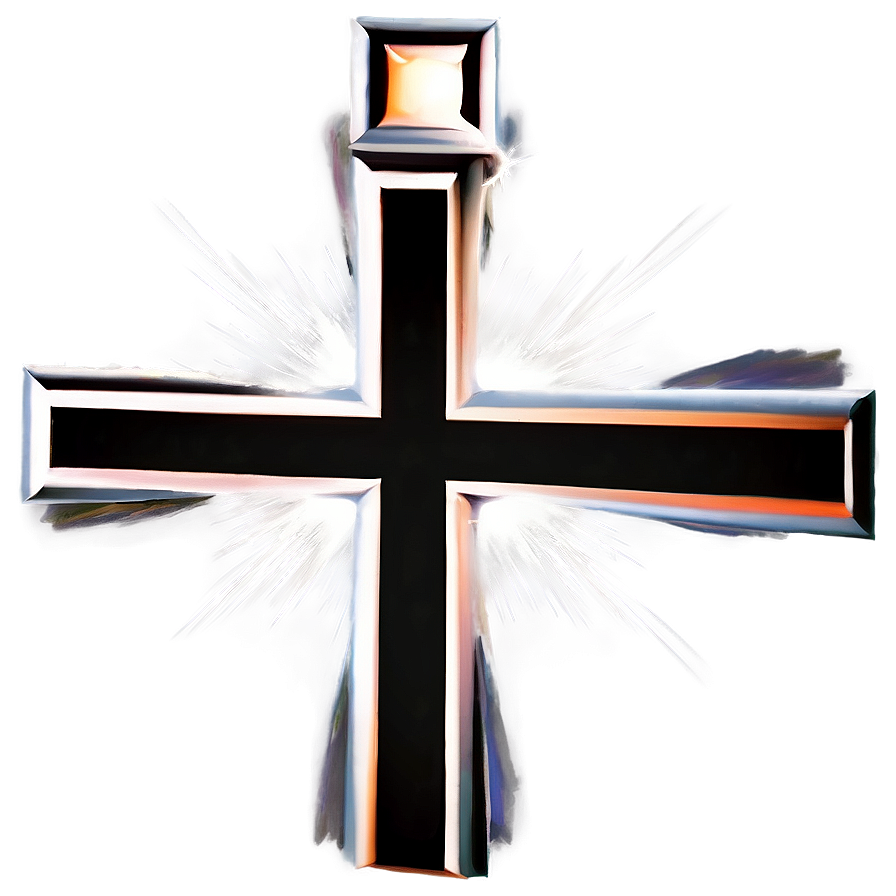 Black Cross With Rays Png 54