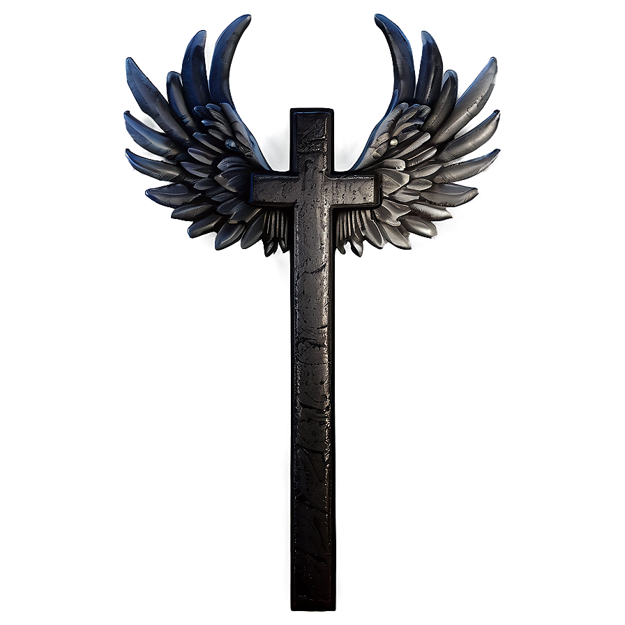 Black Cross With Wings Png Xto