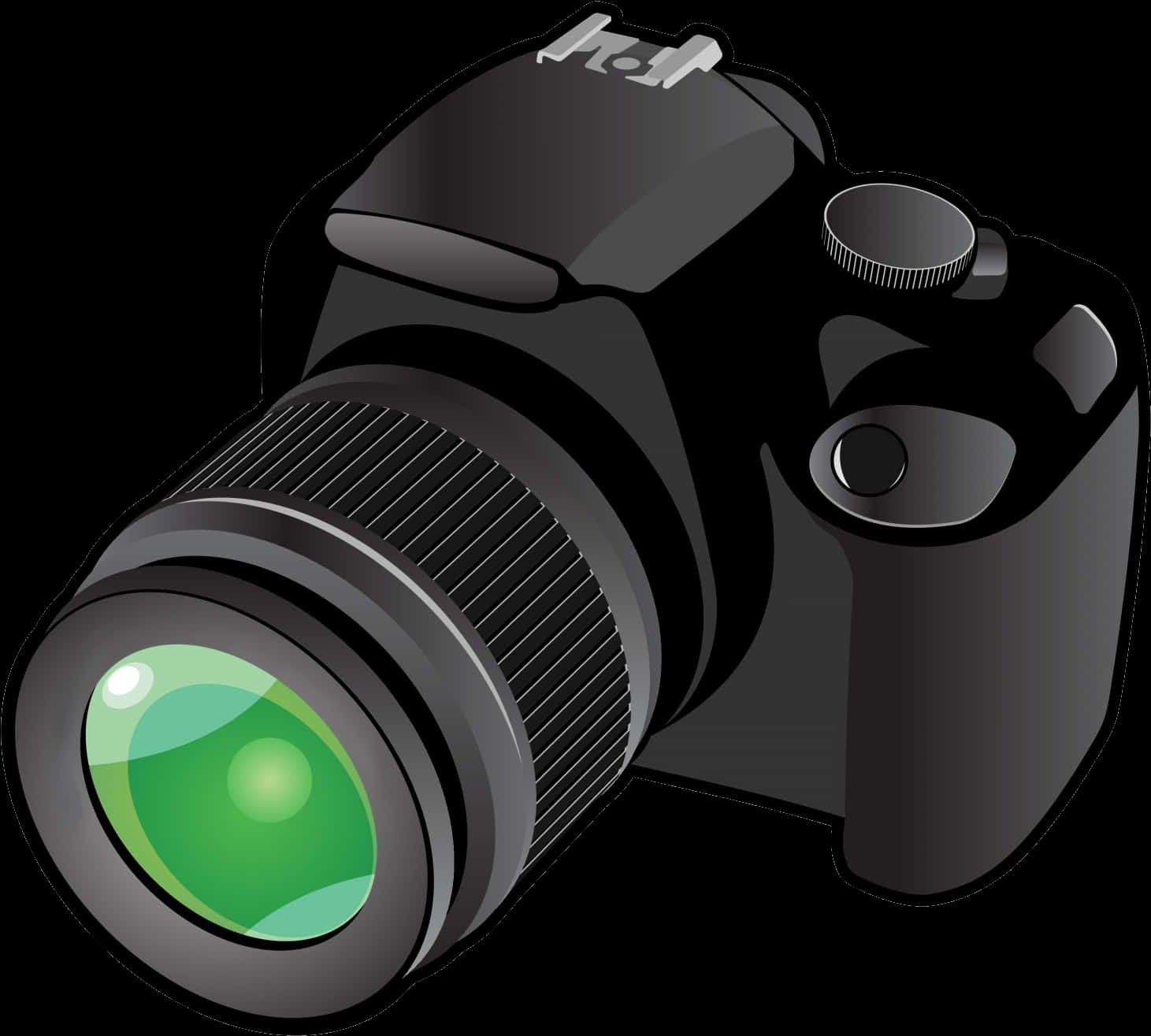 Black D S L R Camera Vector Illustration