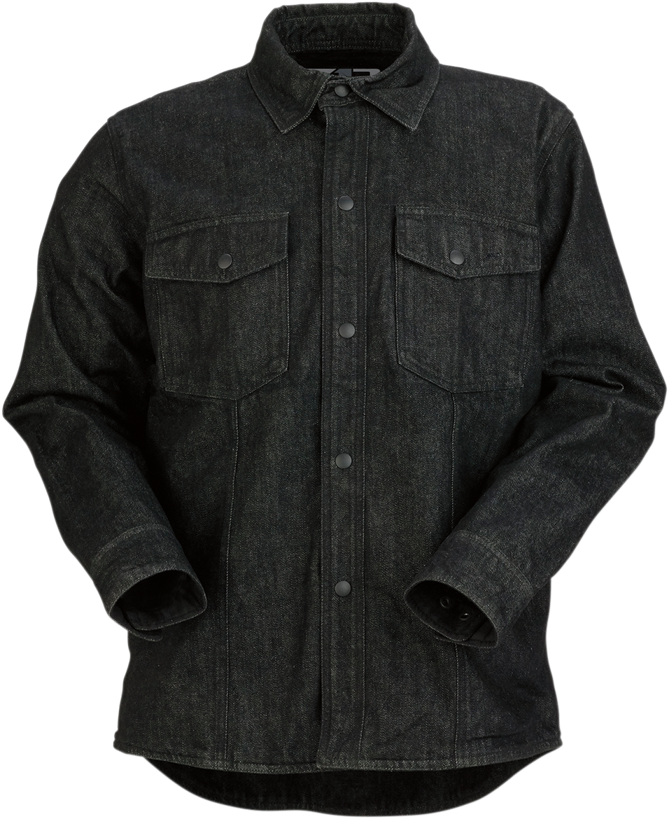 Black Denim Jacket Front View PNG with transparent background