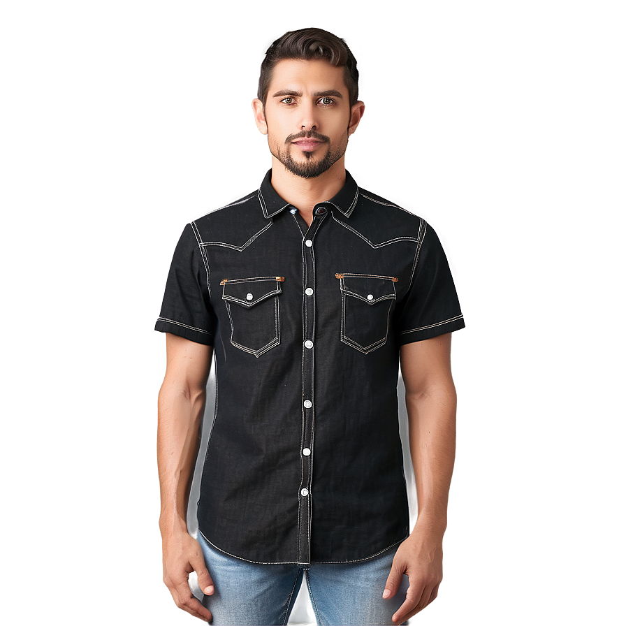 Black Denim Shirt Png Saw