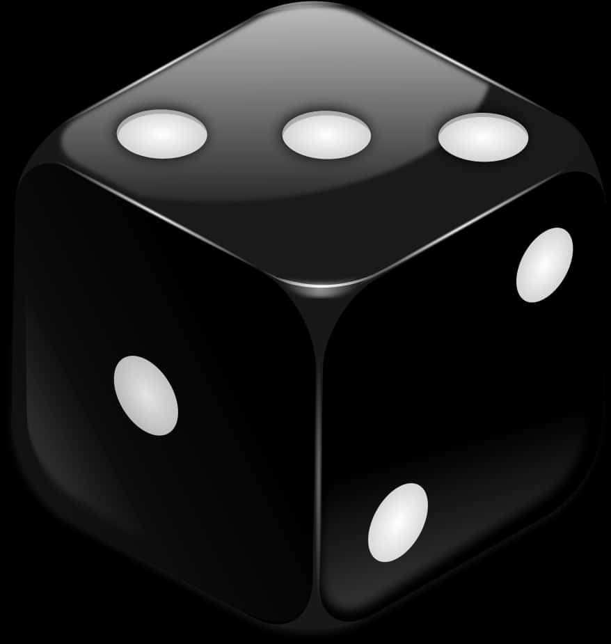 Black Dice Three Face View PNG with transparent background