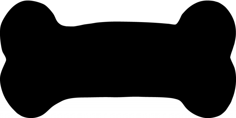 Black Dog Bone Silhouette PNG with transparent background