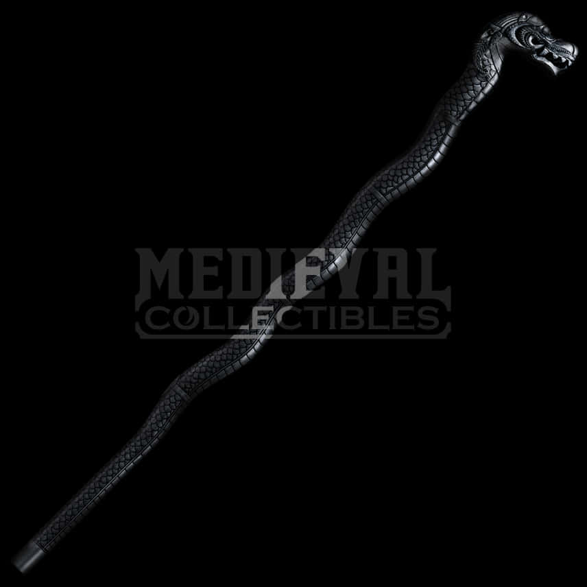 Black Dragon Head Walking Stick