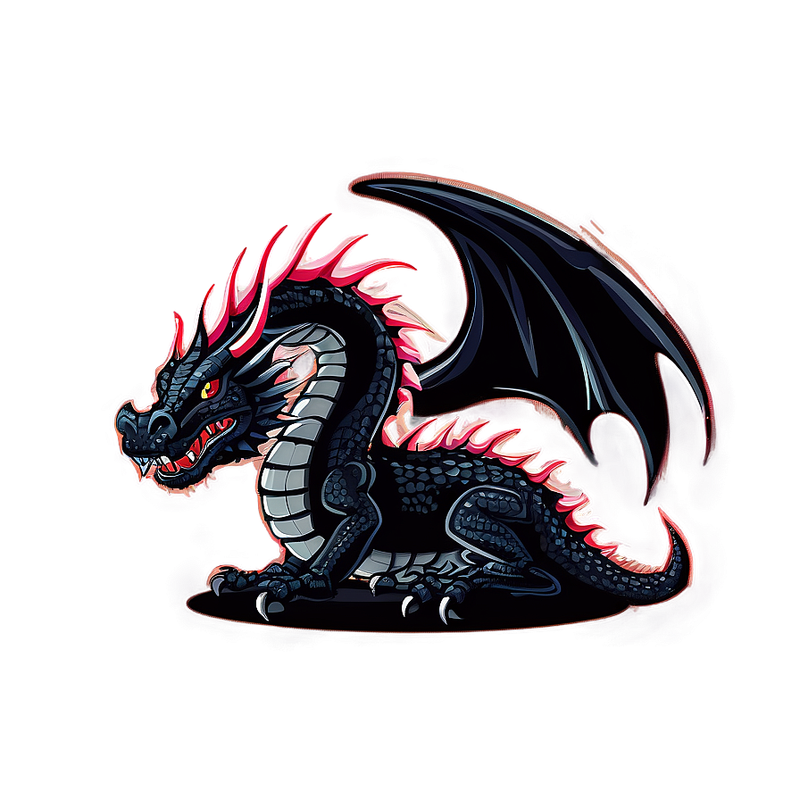 Black Dragon Illustration Png 06252024