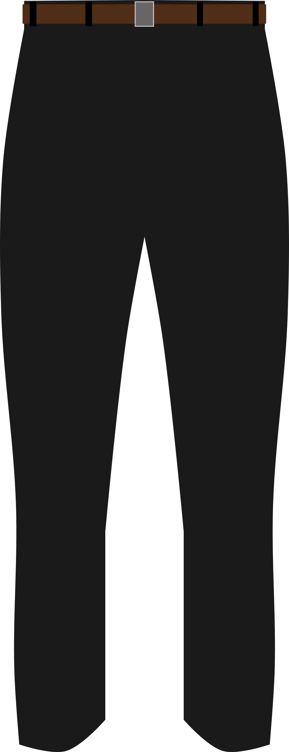 Black Dress Pantswith Brown Belt PNG with transparent background