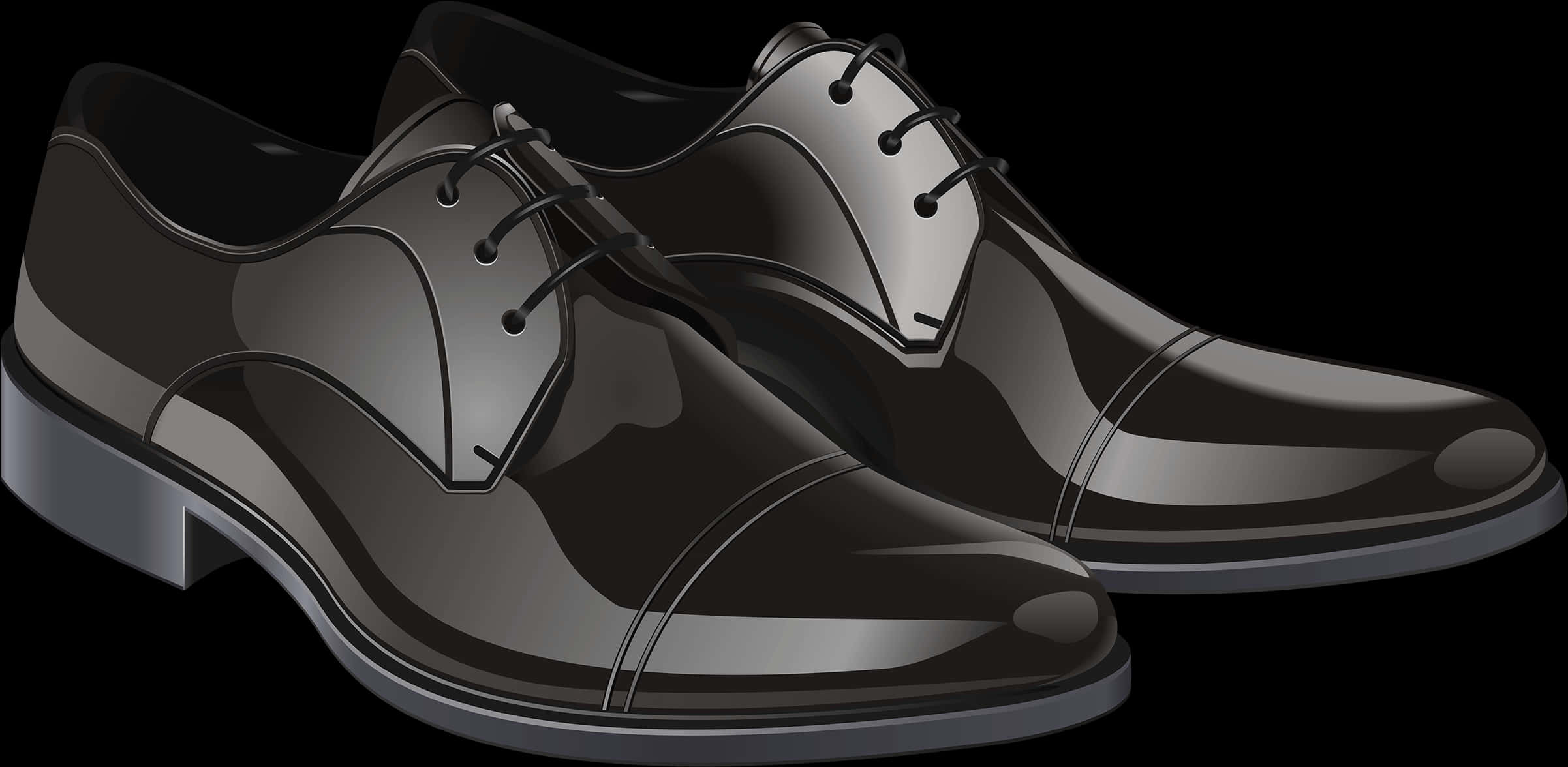 Black Dress Shoes Illustration PNG image with a transparent background, free high-resolution download