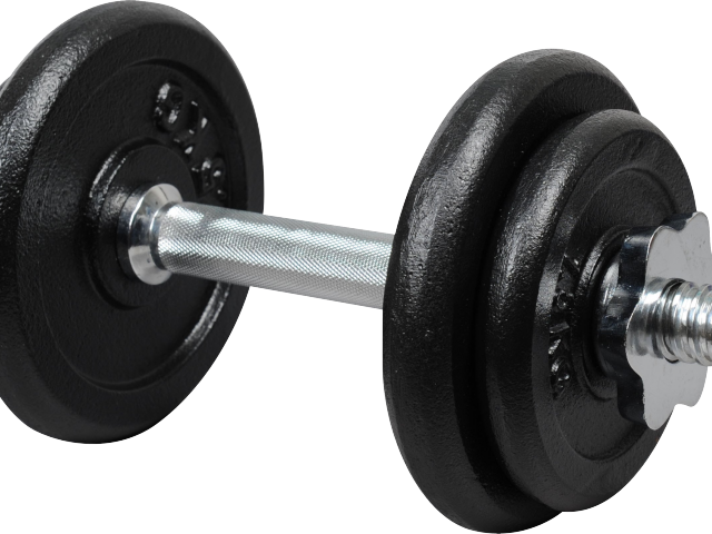 Black Dumbbell Isolated Fitness Equipment