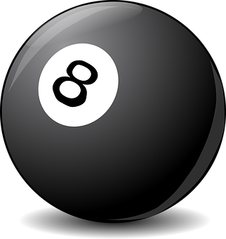 Black Eight Ball Illustration PNG with transparent background