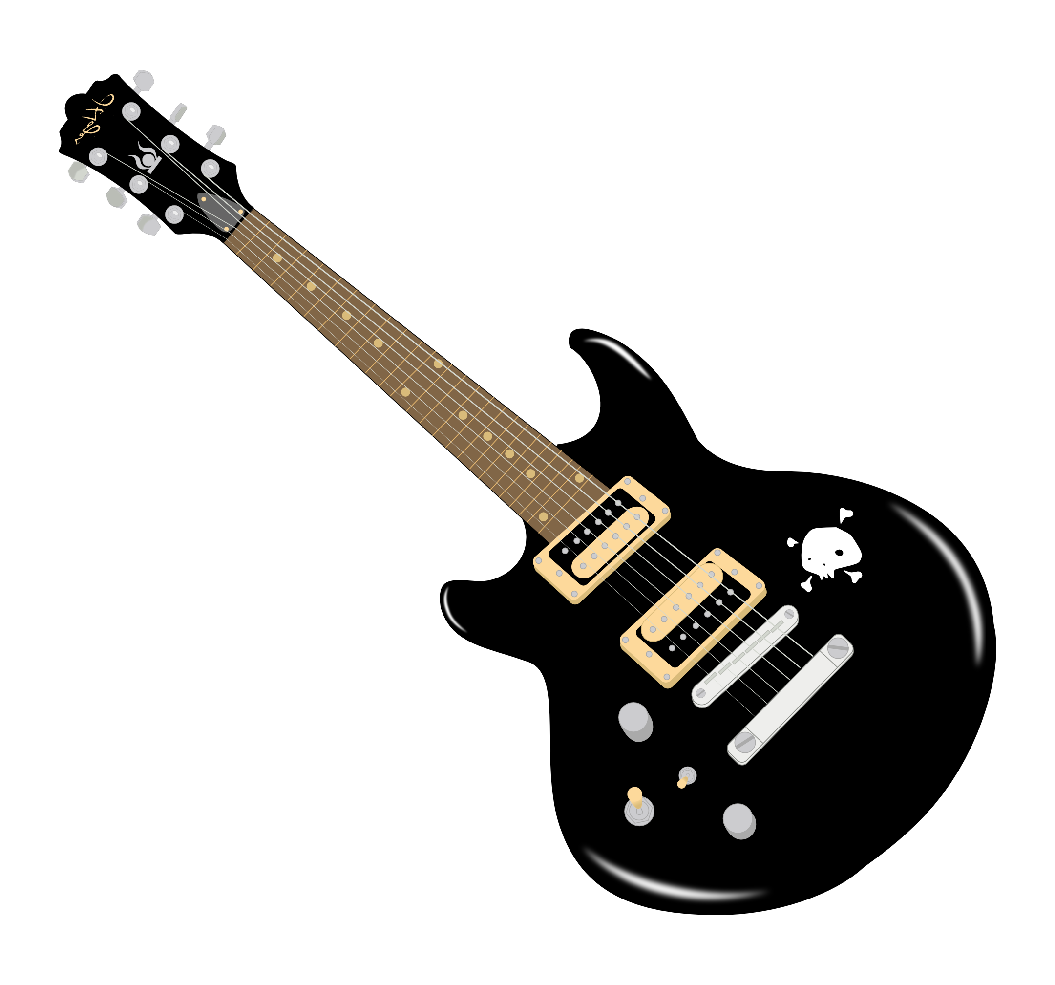 Black Electric Guitar Illustration