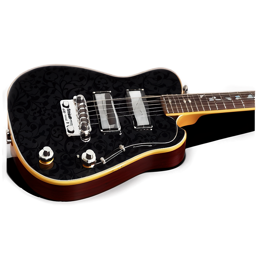 Black Electric Guitar PNG jhh17 PNG with transparent background