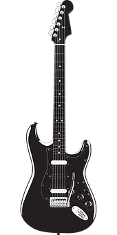 Black Electric Guitar Vector