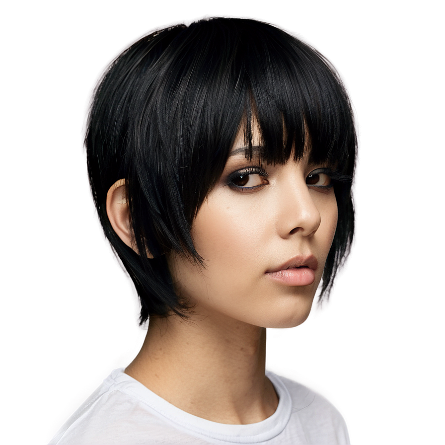 Black Emo Haircut PNG 1 PNG image with a transparent background, free high-resolution download